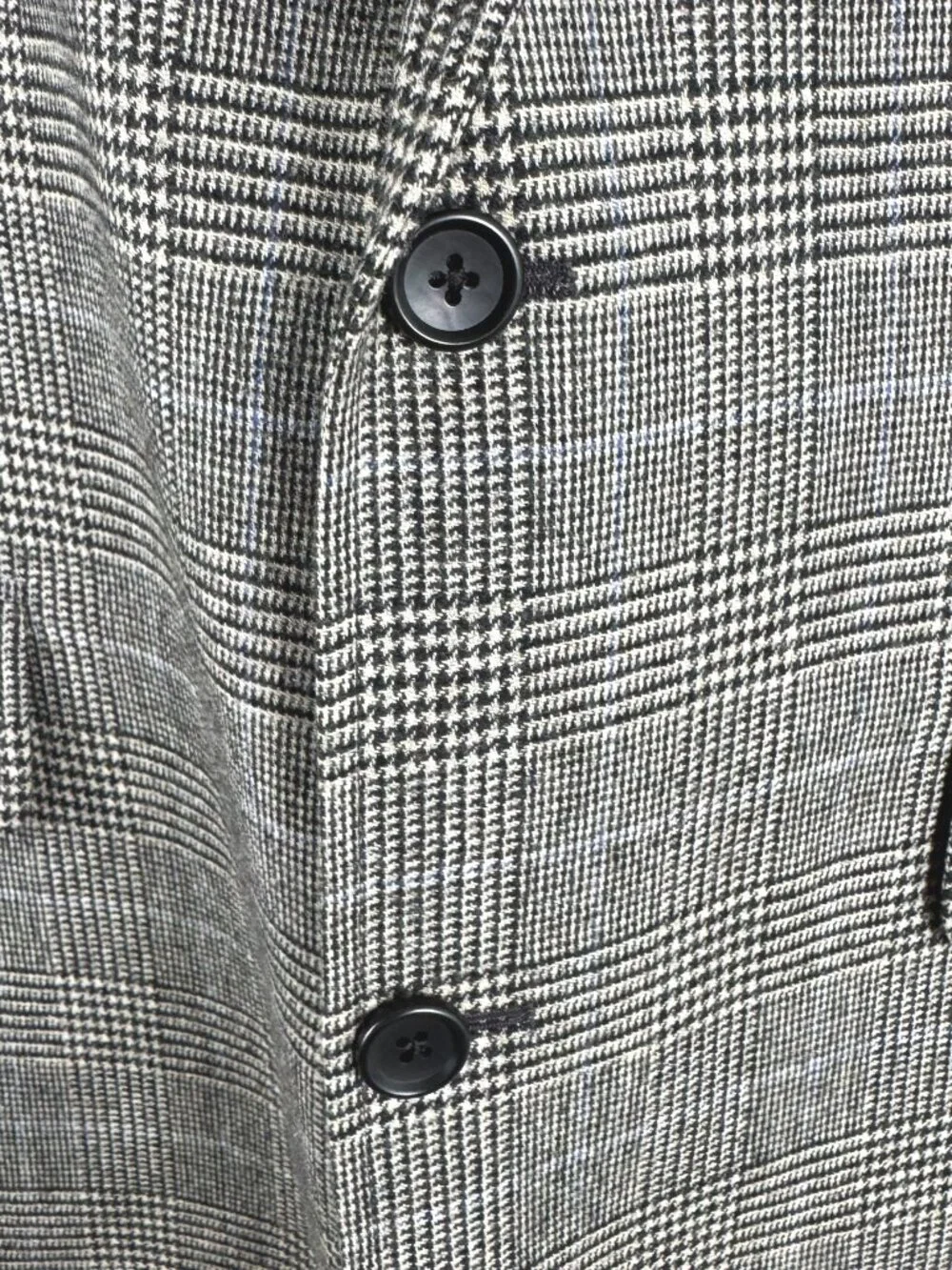 Lands' End Blazer Jacket Mens Size 44 Houndstooth Plaid Wool Blend CJ-2412